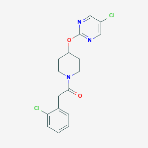 molecular formula C17H17Cl2N3O2 B2574645 2-(2-Chlorophenyl)-1-[4-(5-chloropyrimidin-2-yl)oxypiperidin-1-yl]ethanone CAS No. 2415542-19-5