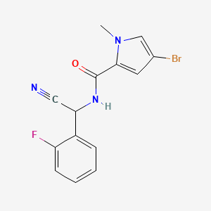 molecular formula C14H11BrFN3O B2574647 4-Bromo-N-[cyano-(2-fluorophenyl)methyl]-1-methylpyrrole-2-carboxamide CAS No. 1436182-68-1