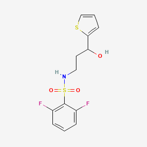 molecular formula C13H13F2NO3S2 B2574653 2,6-difluoro-N-(3-hydroxy-3-(thiophen-2-yl)propyl)benzenesulfonamide CAS No. 1421453-93-1