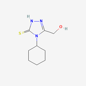 molecular formula C9H15N3OS B2574667 (4-cyclohexyl-5-mercapto-4H-1,2,4-triazol-3-yl)methanol CAS No. 1529560-16-4
