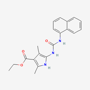 molecular formula C20H21N3O3 B2574669 2,4-二甲基-5-[(萘-1-基)氨甲酰基氨基]-1H-吡咯-3-羧酸乙酯 CAS No. 696626-45-6