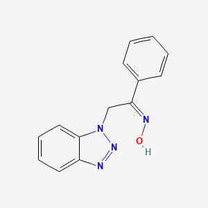 molecular formula C14H12N4O B2574673 (NZ)-N-[2-(benzotriazol-1-yl)-1-phenylethylidene]hydroxylamine CAS No. 147861-18-5