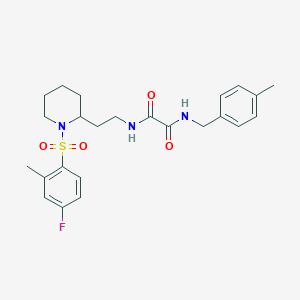 N1-(2-(1-((4-fluoro-2-methylphenyl)sulfonyl)piperidin-2-yl)ethyl)-N2-(4-methylbenzyl)oxalamide