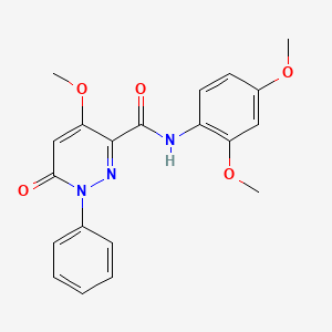 molecular formula C20H19N3O5 B2574675 N-(2,4-dimethoxyphenyl)-4-methoxy-6-oxo-1-phenyl-1,6-dihydropyridazine-3-carboxamide CAS No. 941899-79-2