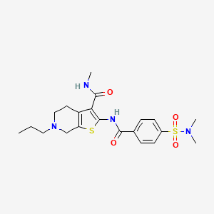 2-[[4-(dimethylsulfamoyl)benzoyl]amino]-N-methyl-6-propyl-5,7-dihydro-4H-thieno[2,3-c]pyridine-3-carboxamide