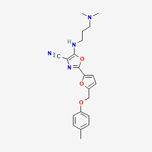 5-((3-(Dimethylamino)propyl)amino)-2-(5-((p-tolyloxy)methyl)furan-2-yl)oxazole-4-carbonitrile