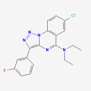 molecular formula C19H17ClFN5 B2574695 7-chloro-N,N-diethyl-3-(3-fluorophenyl)-[1,2,3]triazolo[1,5-a]quinazolin-5-amine CAS No. 931684-39-8