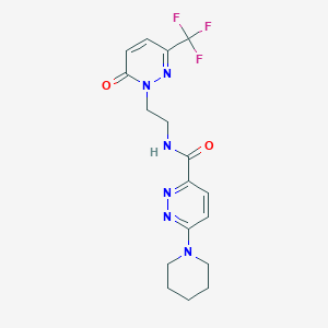 molecular formula C17H19F3N6O2 B2574701 N-[2-[6-Oxo-3-(trifluoromethyl)pyridazin-1-yl]ethyl]-6-piperidin-1-ylpyridazine-3-carboxamide CAS No. 2415490-60-5