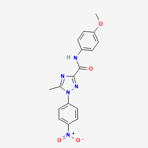 molecular formula C17H15N5O4 B2574706 N-(4-methoxyphenyl)-5-methyl-1-(4-nitrophenyl)-1H-1,2,4-triazole-3-carboxamide CAS No. 321431-17-8