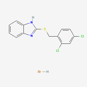molecular formula C14H11BrCl2N2S B2574707 2-((2,4-dichlorobenzyl)thio)-1H-benzo[d]imidazole hydrobromide CAS No. 475146-22-6