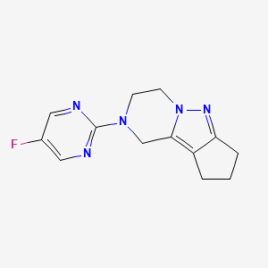 molecular formula C13H14FN5 B2574717 2-(5-氟嘧啶-2-基)-2,3,4,7,8,9-六氢-1H-环戊[3,4]吡唑并[1,5-a]嘧啶 CAS No. 2034454-53-8