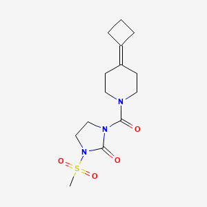 molecular formula C14H21N3O4S B2574718 1-(4-Cyclobutylidenepiperidine-1-carbonyl)-3-methylsulfonylimidazolidin-2-one CAS No. 2320468-14-0