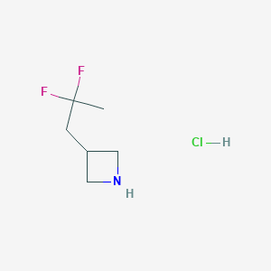molecular formula C6H12ClF2N B2574719 3-(2,2-Difluoropropyl)azetidine;hydrochloride CAS No. 2225146-18-7