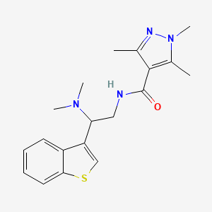 N-(2-(benzo[b]thiophen-3-yl)-2-(dimethylamino)ethyl)-1,3,5-trimethyl-1H-pyrazole-4-carboxamide