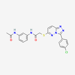 molecular formula C21H17ClN6O2S B2574721 N-(3-acetamidophenyl)-2-((3-(4-chlorophenyl)-[1,2,4]triazolo[4,3-b]pyridazin-6-yl)thio)acetamide CAS No. 852373-35-4