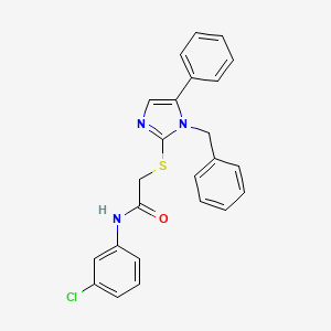 molecular formula C24H20ClN3OS B2574724 2-((1-benzyl-5-phenyl-1H-imidazol-2-yl)thio)-N-(3-chlorophenyl)acetamide CAS No. 1207056-44-7