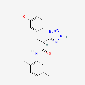 molecular formula C19H21N5O2 B2574728 N-(2,5-二甲基苯基)-3-(3-甲氧基苯基)-2-(2H-四唑-5-基)丙酰胺 CAS No. 483993-34-6