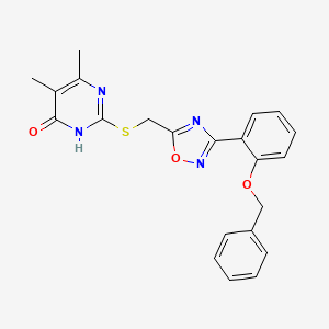 2-[({3-[2-(Benzyloxy)phenyl]-1,2,4-oxadiazol-5-yl}methyl)sulfanyl]-5,6-dimethyl-4-pyrimidinol