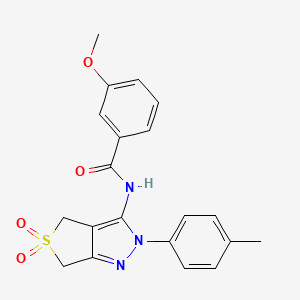 3-methoxy-N-[2-(4-methylphenyl)-5,5-dioxo-4,6-dihydrothieno[3,4-c]pyrazol-3-yl]benzamide