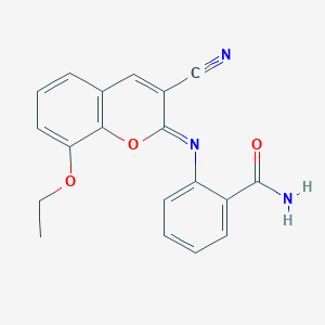 2-{[(2Z)-3-cyano-8-ethoxy-2H-chromen-2-ylidene]amino}benzamide