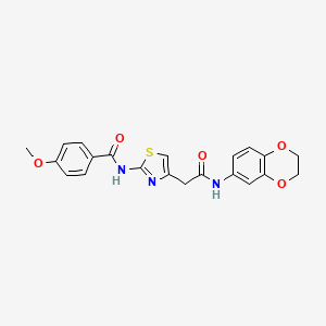 N-(4-(2-((2,3-dihydrobenzo[b][1,4]dioxin-6-yl)amino)-2-oxoethyl)thiazol-2-yl)-4-methoxybenzamide
