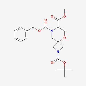 molecular formula C21H28N2O7 B2574782 8-Benzyl 2-Tert-Butyl 7-Methyl 5-Oxa-2,8-Diazaspiro[3.5]Nonane-2,7,8-Tricarboxylate CAS No. 2177258-50-1