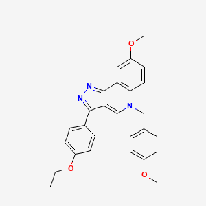 molecular formula C28H27N3O3 B2574783 8-ethoxy-3-(4-ethoxyphenyl)-5-(4-methoxybenzyl)-5H-pyrazolo[4,3-c]quinoline CAS No. 866588-60-5