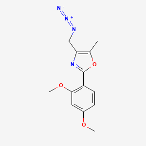 molecular formula C13H14N4O3 B2574785 4-(Azidomethyl)-2-(2,4-dimethoxyphenyl)-5-methyl-1,3-oxazole CAS No. 1325303-21-6