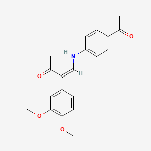 molecular formula C20H21NO4 B2574802 (Z)-4-(4-acetylanilino)-3-(3,4-dimethoxyphenyl)but-3-en-2-one CAS No. 339017-47-9