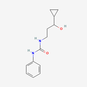 molecular formula C13H18N2O2 B2574805 1-(3-Cyclopropyl-3-hydroxypropyl)-3-phenylurea CAS No. 1396871-76-3