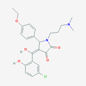 (4E)-4-[(5-chloro-2-hydroxyphenyl)-hydroxymethylidene]-1-[3-(dimethylamino)propyl]-5-(4-ethoxyphenyl)pyrrolidine-2,3-dione