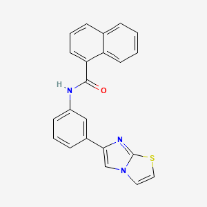molecular formula C22H15N3OS B2574813 N-(3-(imidazo[2,1-b]thiazol-6-yl)phenyl)-1-naphthamide CAS No. 893970-16-6