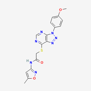 molecular formula C17H15N7O3S B2574816 2-((3-(4-甲氧基苯基)-3H-[1,2,3]三唑并[4,5-d]嘧啶-7-基)硫代)-N-(5-甲基异恶唑-3-基)乙酰胺 CAS No. 863500-70-3