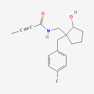 molecular formula C17H20FNO2 B2574819 N-({1-[(4-fluorophenyl)methyl]-2-hydroxycyclopentyl}methyl)but-2-ynamide CAS No. 1825677-38-0