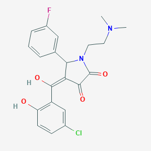 molecular formula C21H20ClFN2O4 B257482 (4E)-4-[(5-chloro-2-hydroxyphenyl)-hydroxymethylidene]-1-[2-(dimethylamino)ethyl]-5-(3-fluorophenyl)pyrrolidine-2,3-dione 