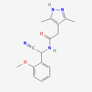 molecular formula C16H18N4O2 B2574820 N-[Cyano-(2-methoxyphenyl)methyl]-2-(3,5-dimethyl-1H-pyrazol-4-yl)acetamide CAS No. 1825320-49-7