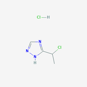 molecular formula C4H7Cl2N3 B2574821 3-(1-氯乙基)-4H-1,2,4-三唑盐酸盐 CAS No. 2173997-23-2