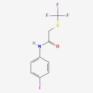 molecular formula C9H7F3INOS B2574838 N-(4-iodophenyl)-2-[(trifluoromethyl)sulfanyl]acetamide CAS No. 303124-83-6