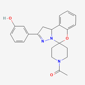 molecular formula C22H23N3O3 B2574845 1-(2-(3-Hydroxyphenyl)-1,10b-dihydrospiro[benzo[e]pyrazolo[1,5-c][1,3]oxazine-5,4'-piperidin]-1'-yl)ethanone CAS No. 899727-63-0