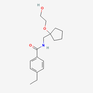 4-ethyl-N-((1-(2-hydroxyethoxy)cyclopentyl)methyl)benzamide