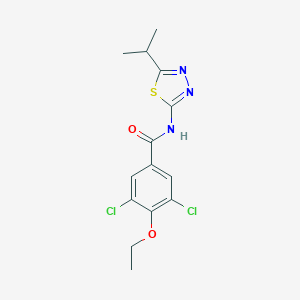 molecular formula C14H15Cl2N3O2S B257485 3,5-dichloro-4-ethoxy-N-(5-isopropyl-1,3,4-thiadiazol-2-yl)benzamide 