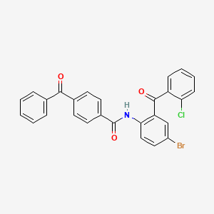 molecular formula C27H17BrClNO3 B2574853 4-苯甲酰-N-[4-溴-2-(2-氯苯甲酰)苯基]苯甲酰胺 CAS No. 303099-50-5