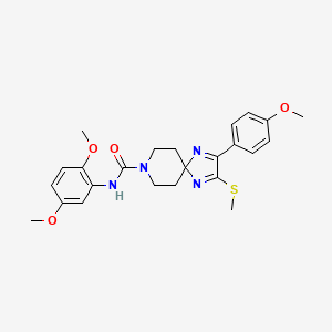 molecular formula C24H28N4O4S B2574858 N-(2,5-dimethoxyphenyl)-2-(4-methoxyphenyl)-3-(methylthio)-1,4,8-triazaspiro[4.5]deca-1,3-diene-8-carboxamide CAS No. 894885-18-8