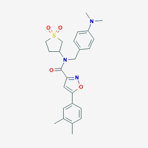 molecular formula C25H29N3O4S B257486 N-[4-(dimethylamino)benzyl]-5-(3,4-dimethylphenyl)-N-(1,1-dioxidotetrahydro-3-thienyl)isoxazole-3-carboxamide 
