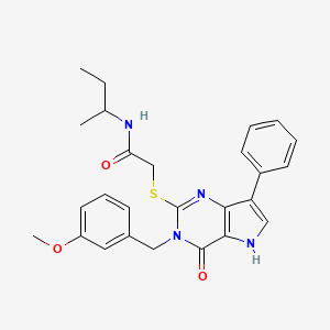 molecular formula C26H28N4O3S B2574860 N-(仲丁基)-2-((3-(3-甲氧基苄基)-4-氧代-7-苯基-4,5-二氢-3H-吡咯并[3,2-d]嘧啶-2-基)硫代)乙酰胺 CAS No. 2034353-30-3