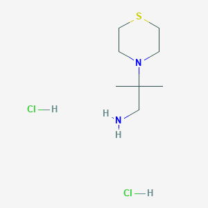 molecular formula C8H20Cl2N2S B2574861 2-Methyl-2-(thiomorpholin-4-yl)propan-1-amine dihydrochloride CAS No. 2172051-90-8