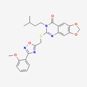 7-isopentyl-6-(((3-(2-methoxyphenyl)-1,2,4-oxadiazol-5-yl)methyl)thio)-[1,3]dioxolo[4,5-g]quinazolin-8(7H)-one