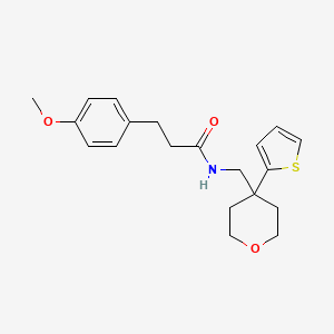 3-(4-methoxyphenyl)-N-((4-(thiophen-2-yl)tetrahydro-2H-pyran-4-yl)methyl)propanamide
