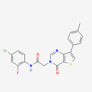 molecular formula C21H15ClFN3O2S B2574870 N-(4-chloro-2-fluorophenyl)-2-[7-(4-methylphenyl)-4-oxothieno[3,2-d]pyrimidin-3(4H)-yl]acetamide CAS No. 1207043-72-8