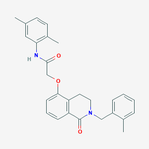 molecular formula C27H28N2O3 B2574875 N-(2,5-dimethylphenyl)-2-[[2-[(2-methylphenyl)methyl]-1-oxo-3,4-dihydroisoquinolin-5-yl]oxy]acetamide CAS No. 850908-71-3